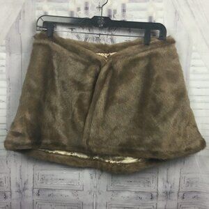 Kelli Kouri Faux Fur Shoulder Cape Wrap Tan